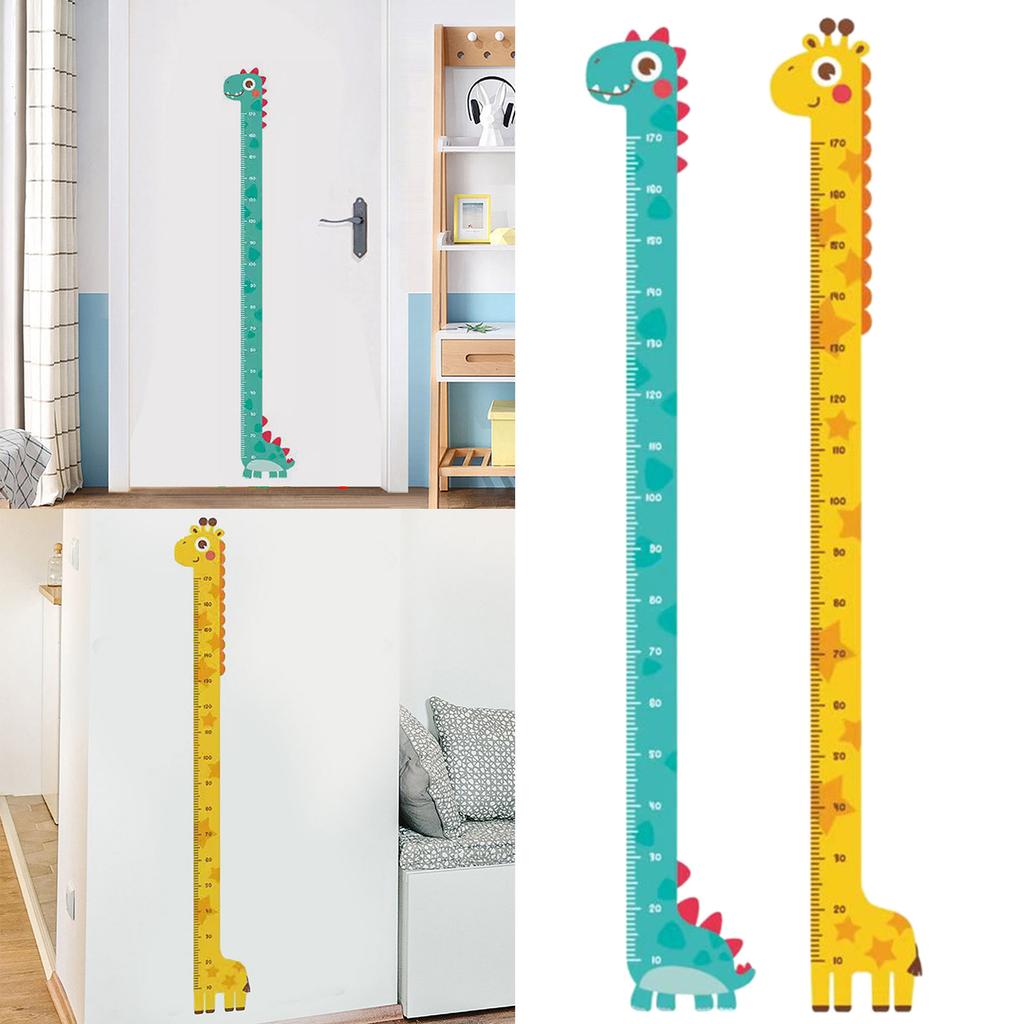 Cute Cartoon Children's Height Chart Sticker Fun and Educational Dinosaur/Giraffe Wall Height Measuring Ruler Decor