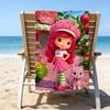 1pc Princess Strawberry8 Beach Towel, Beach and Seaside Swimming Pool Equipment, Fashion Pattern, Rectangular, Travel Essentials