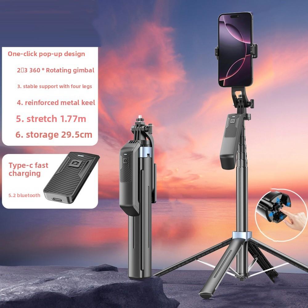 Tripod Telescopic Selfie Stick Portable Selfie Stick Stand Bluetooth Selfie Stick  Travel