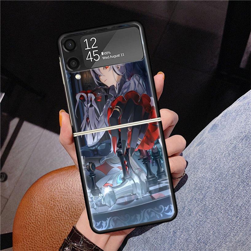 Arlecchino Genshin Impact Phone Case For Samsung Z Flip 7 6 5 4 3 Galaxy ZFlip7 ZFlip6 ZFlip5 ZFlip4 ZFlip3 5G Print Cover