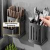 Практичный полый дизайн, компактная многоразовая настенная полка для хранения ложек, вилок, кухонные принадлежности, контейнер для хранения палочек для еды