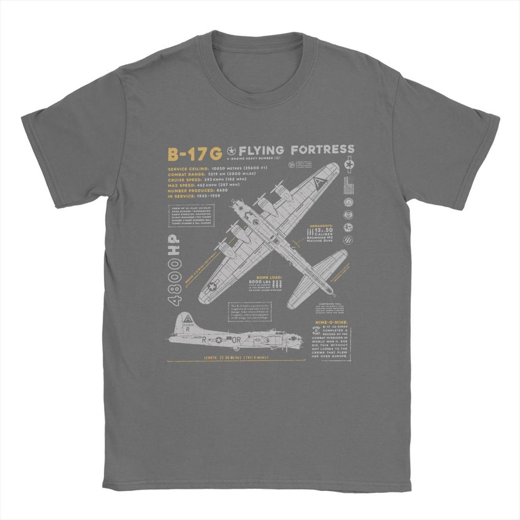 Мужские футболки B-17 Flying Fortress Humor Хлопковые футболки Истребитель Самолет Самолет Футболка Топы 4XL 5XL