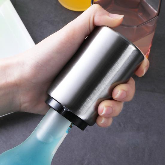 Stainless Steel Beer Bottle Opener Press Type Heavy Duty Automatic Juice Beverage Drinks Bottle Lid Remover Opening Tool Kitchen Bar Gadgets