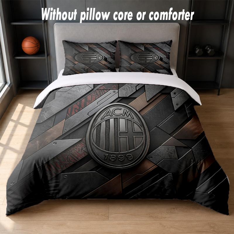 AC Milan Design Bed Bedding Set 1 Duvet Cover + 2 Pillowcases Soft Breathable Household Bed Linens
