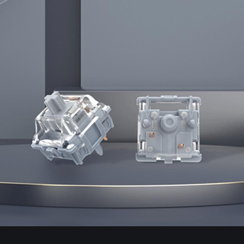 GATERON 0° Бесшумный переключатель Линейный 5-контактный Переключатели Zero Degree Для Игровой Механической Клавиатуры Двойная Направляющая 6-позиционная Смазанный