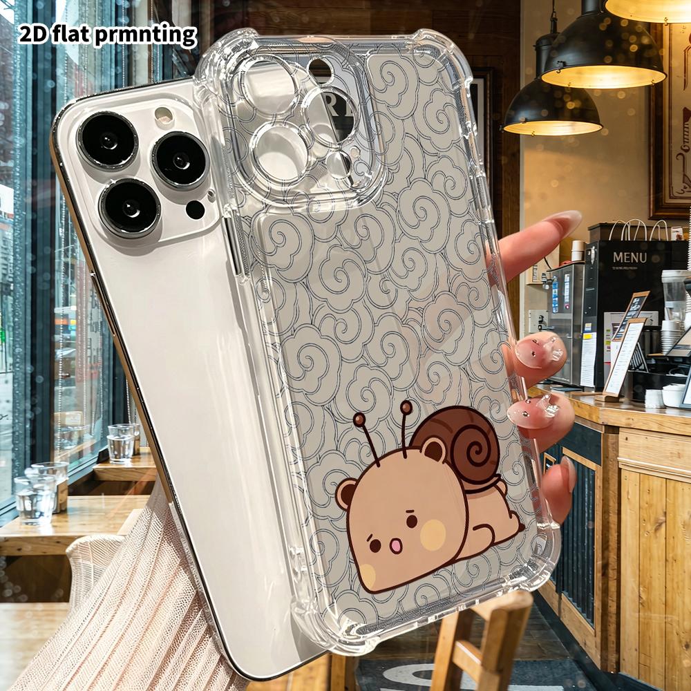Чехол для телефона: 2D плоский, подходит для iPhone 18 17 16 15 14 13Pro, прозрачный чехол с защитой углов, спиральная ракушка улитки, рождественские и хэллоуинские подарки