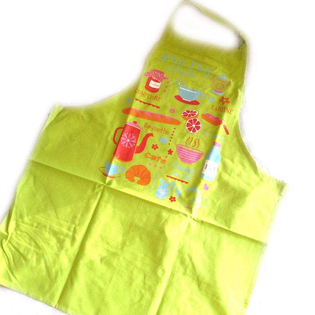 Les Trésors De Lily [M5756] — Дизайнерский фартук Petit Déj à la Française фисташкового цвета.