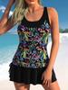 Женская пляжная одежда Coconut Seaside Printed Halter Женский купальник Tankini из двух частей бикини Пляжная одежда S-6XL
