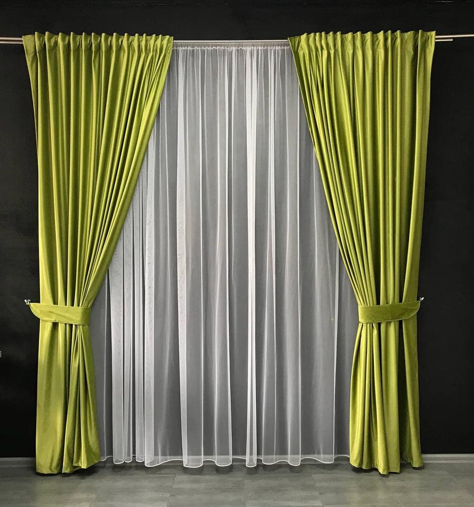 Роскошные бархатные тканевые оконные шторы для гостиной, спальни, однотонные драпировки, домашний декор 200x270 cm (2 шт) ALBO