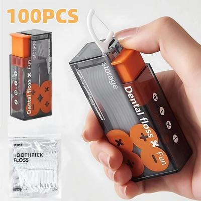 Зубочистка для полости рта Межзубная щетка с портативным футляром Автоматический дозатор зубной нити Уход за полостью рта Нить для чистки зубов