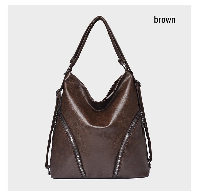 Women's Versatile Luxury Backpack: Large Capacity Textured Shoulder & Crossbody Tote Bag