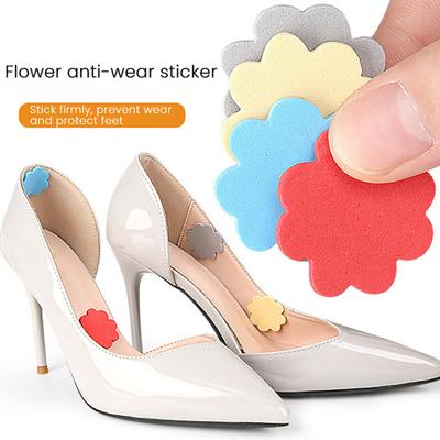 4 шт. Подушечки на каблук в форме цветка Самоклеящиеся Нескользящие Облегчение боли в ногах Предотвращение мозолей Свободная обувь Высокий каблук Сцепление Подушка Защита Вставка Подкладка