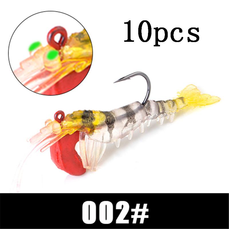 FTK Светящаяся искусственная силиконовая приманка для креветок, имитация мягких креветок с крючком, карповый рокер, рыболовные снасти/приманка/морские аксессуары