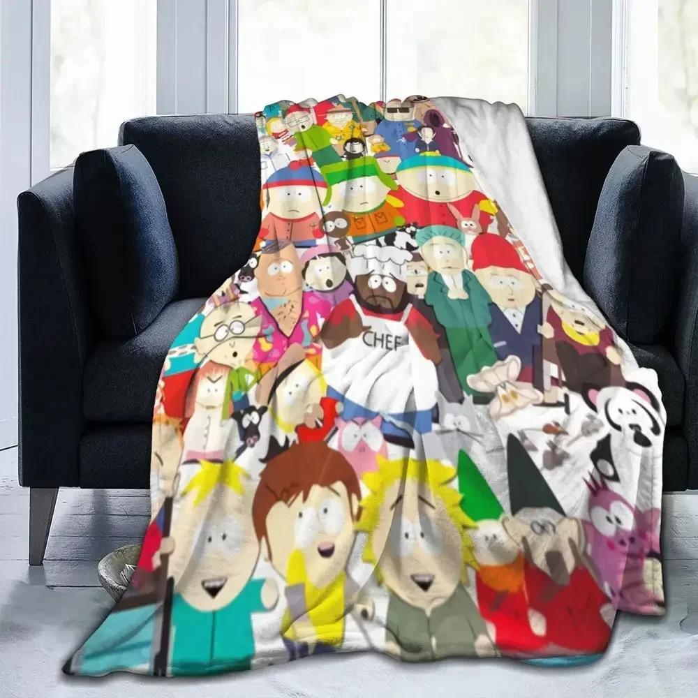 Фланелевое одеяло Southpark Collage Мультфильм Аниме Забавное плед для дома 150*125см Кусок ковра