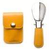 Stainless Steel Folding Shoe Horn PU Leather Small Bag Keychain Lazy Shoe Lifter Portable Shoe Puller Helper Men Women Daily Use