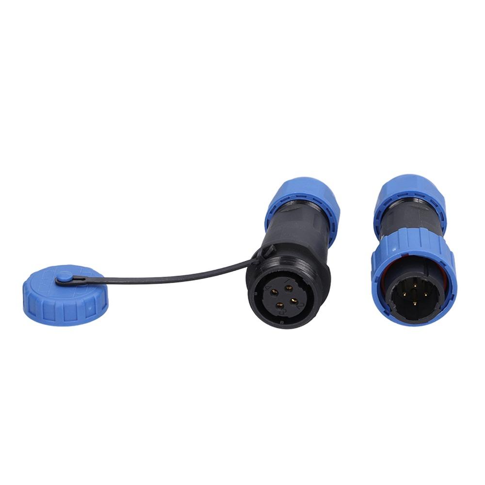 1 Set 4 Pin Aviation Connector LD16 IP68 Plug PA6 Shell Waterproof Screw Crimp Connector Electrical Power Device