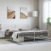 Metal Bed Frame with Headboard and Footboard White 193 x 203 cm