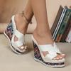 Женские сандалии на платформе, новые сексуальные, новые модные водонепроницаемые шлепанцы на простом наклонном каблуке LFD-10368-A22