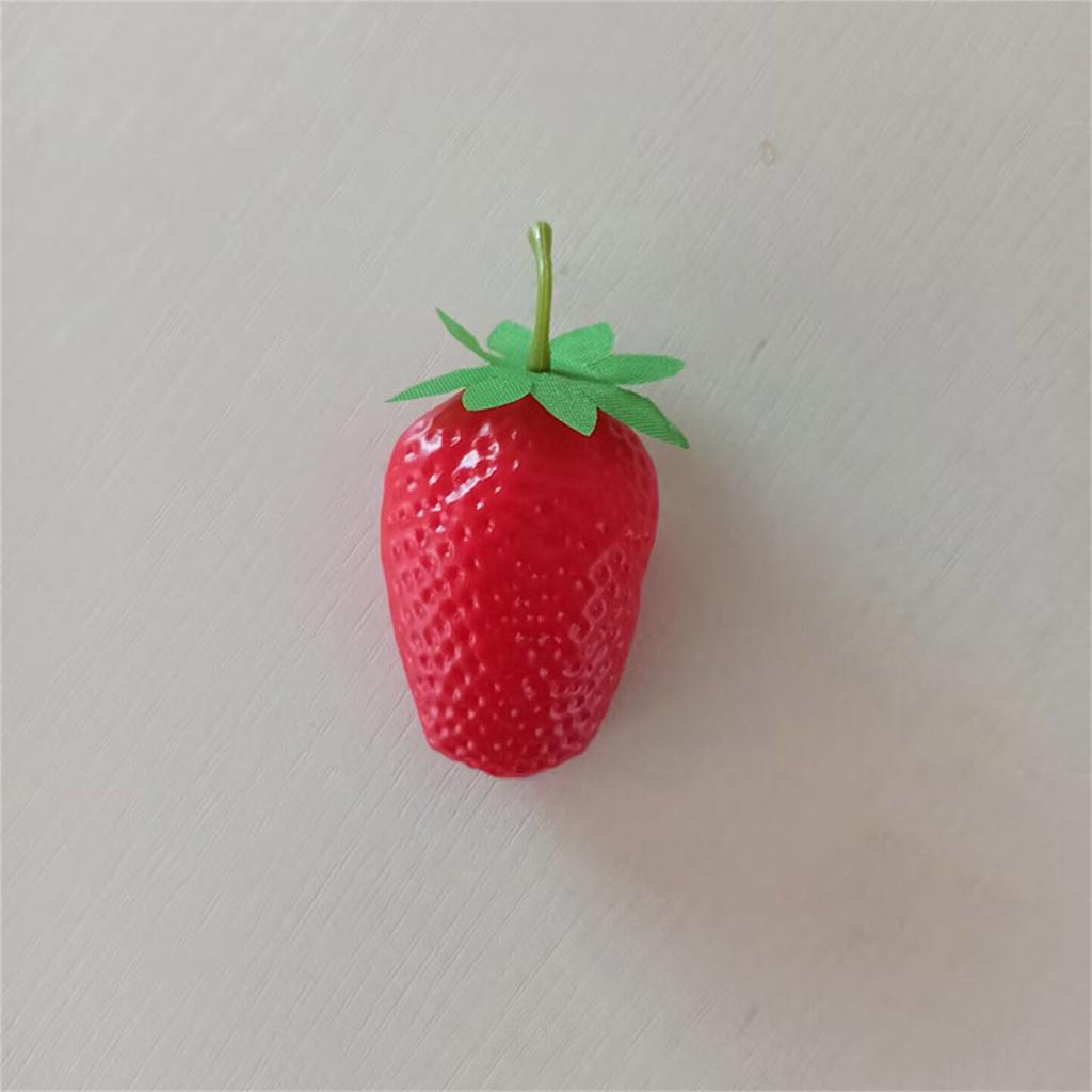 10pcs Realistic Artificial Strawberry Simulations Fruit Model Fake Strawberry Display Props Kitchen Parties Home Decors
