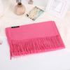 Solid Color Scarf For Women In Winter Thickened And Warm Versatile For Students Single Color Tassel Imitation Cashmere Scarf Shawl