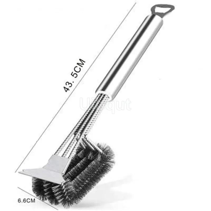Grill Cleaning Brush BBQ tool Grill Brush 3 Stainless Steel Brushes In 1 Provides Effortless Cleanin pizza furnace stove brush