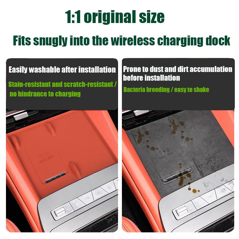 Silicone Wireless Charging Pad For BYD Tang L 2025 2026 2027 Sealion 8 Anti-slip Cover Wireless Charging Car Central Control Mat