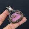 Pink Monalisa Gemstone Pure Copper Wire Wrapped Handmade Pendant Jewelry For Her