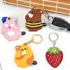 1PC Keychain Durable Key Pendant Cute Key Storage Waterproof Access Card Holder Cartoon Animal Theme Accessories Multicolor