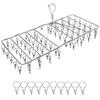 AYO Clothes Drying 70 Square Foldable 10 Spare Rack, Clothespins, Pull-together Hanger, All-Stainless Steel, Multi-Function Storage, Indoor/Outdoor