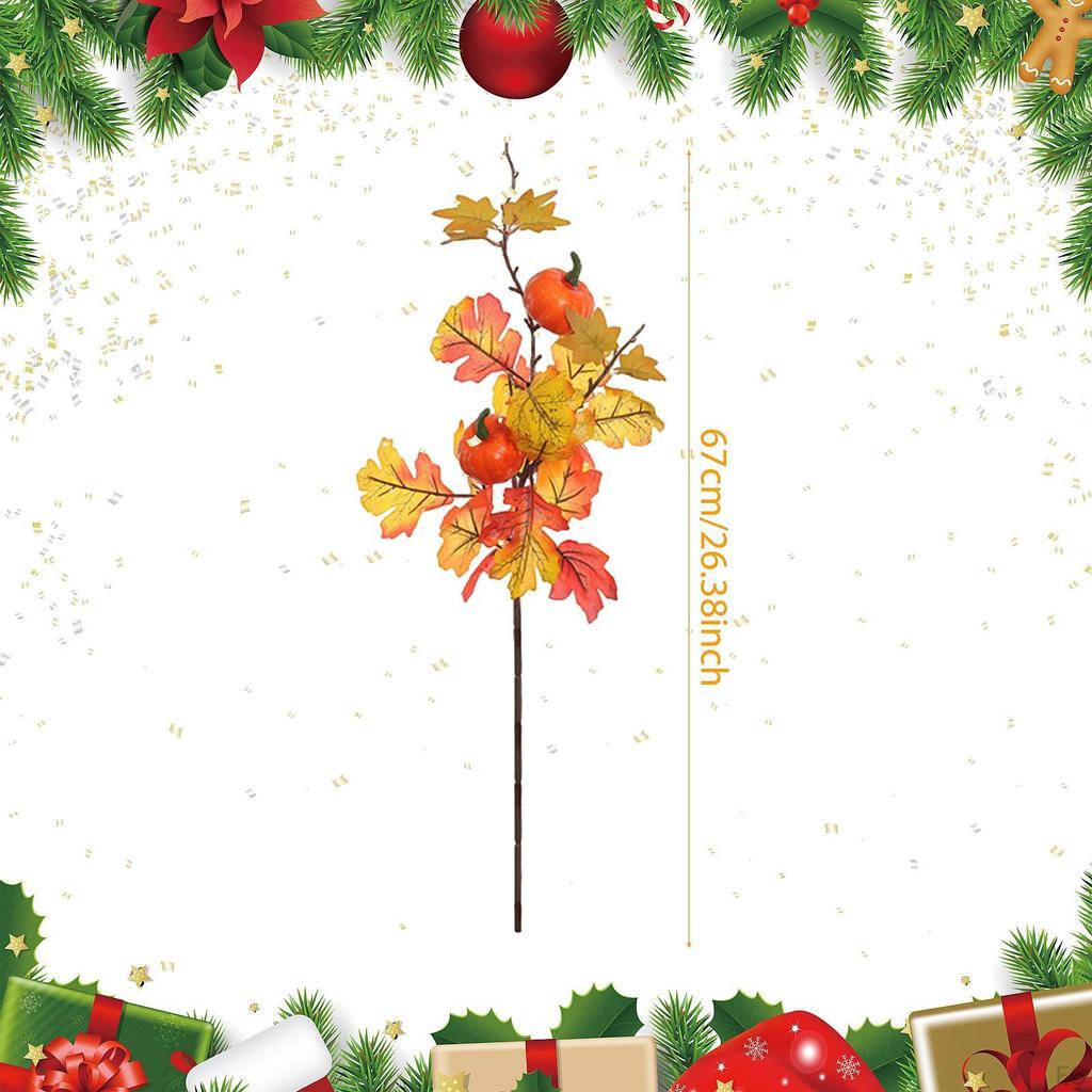 Artificial Maple Leaves Branch Fake Plant Fall Pick for DIY Wreath Floral Arrangement