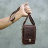 Мужская маленькая сумка-мессенджер из натуральной кожи, повседневная сумка через плечо с отделениями для карт