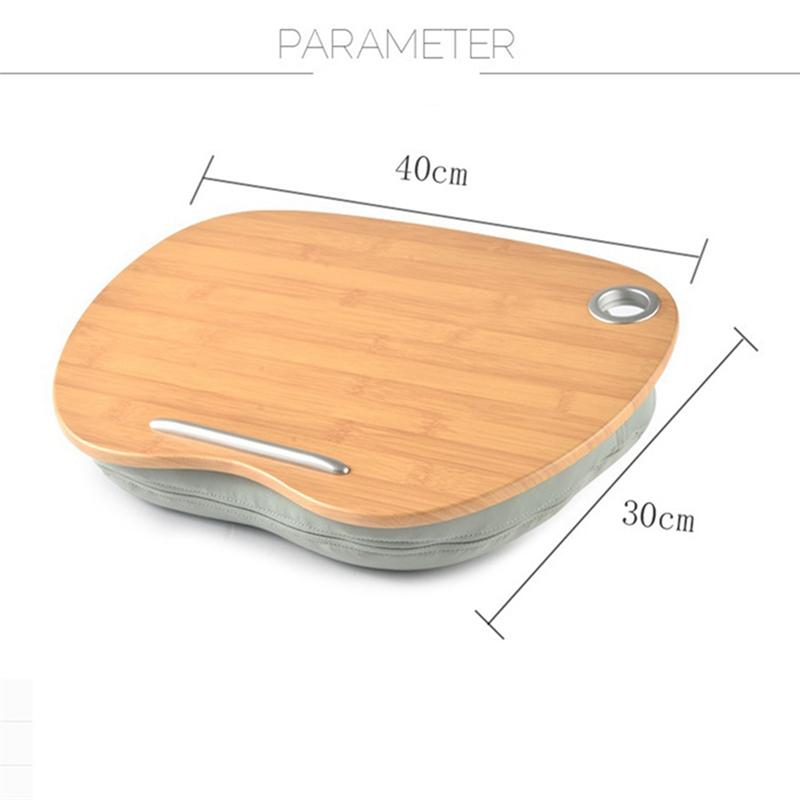 Good-1 Piece Lap Desk With Pillow Cushion Portable Bamboo Laptop Table For 14 inch Computer Notebook D
