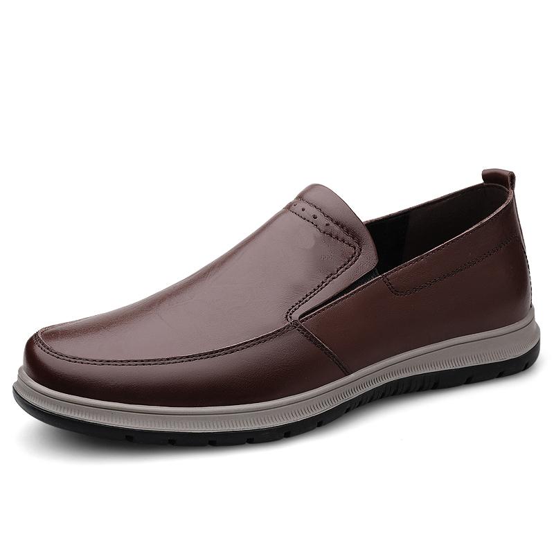 Best Seller Mens Comfortable Slip-on Genuine Leather Loafers Casual Shoes Soft Lining Rubber Outsole for Business Office Wedding