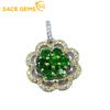 S925 стерлингового серебра 3*3 мм натуральный диопсид кулон ожерелья для женщин помолвка коктейльная вечеринка изящные ювелирные изделия