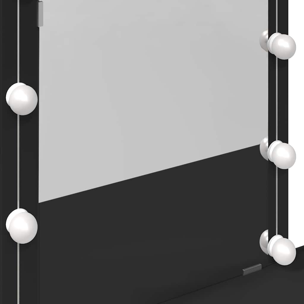 Makeup Vanity with LED Lighting Black 100 x 40 x 130 cm