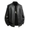 Stand Up Collar PU Leather Jacket Men's Coat Leather Jacket Men's Motorcycle Suit