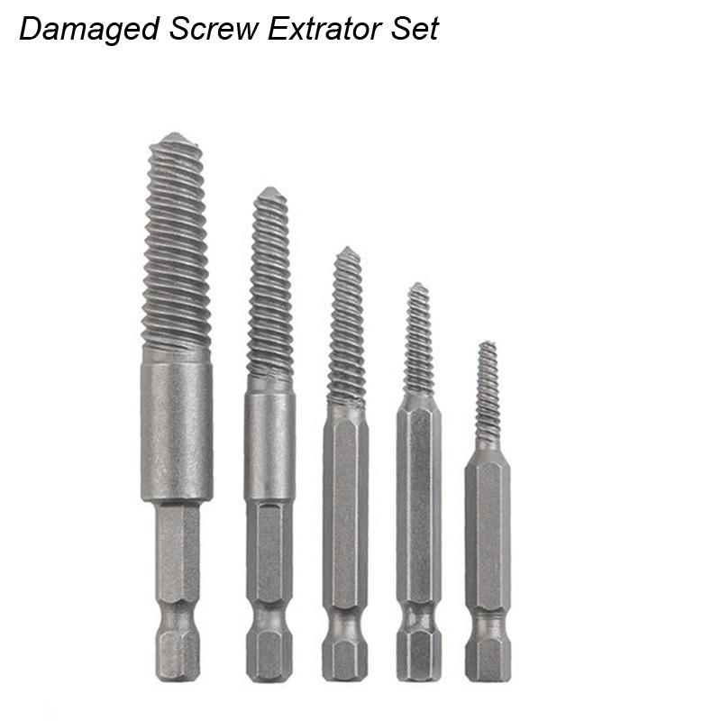 Извлекатель сломанных и поврежденных винтов Easy Out, усовершенствованное руководство по извлечению сверла по металлу, набор для извлечения спиральных сорванных болтов, электроинструмент