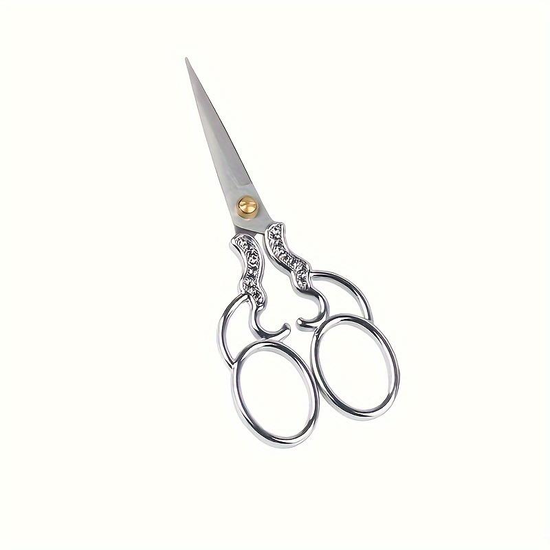 1pc, Premium Stainless Steel Vintage Sewing Scissors - Perfect for Fabric Cutting, Embroidery, Cutting and Paper Art Scissors