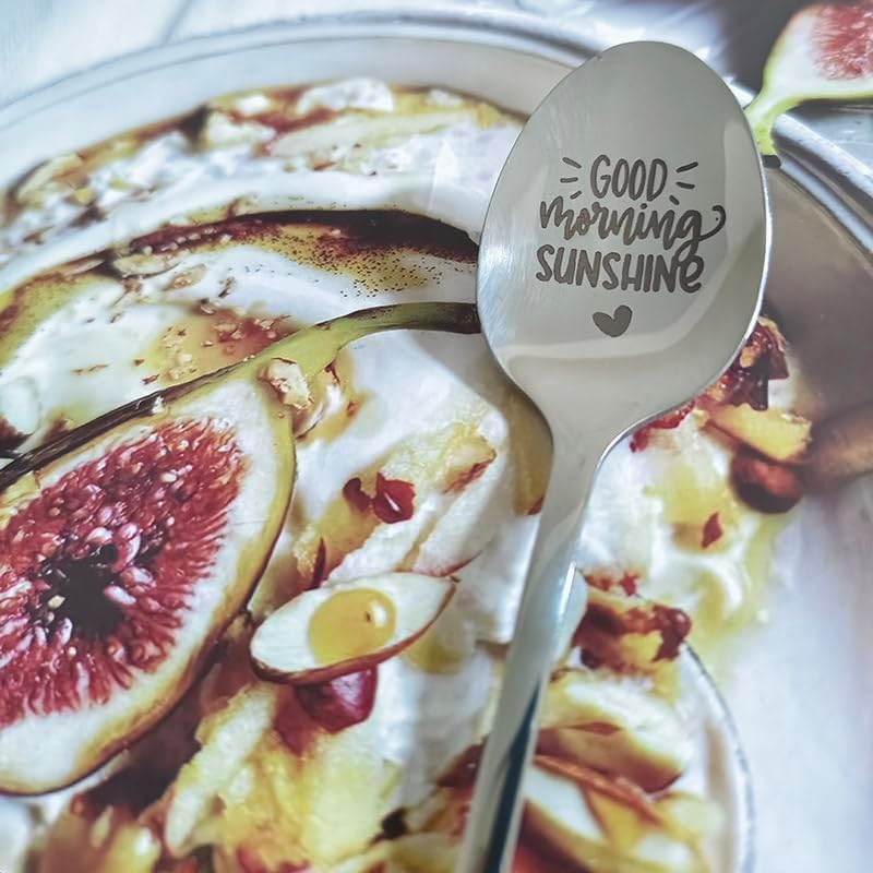 Anniversary Birthday Gift for Wife Best Friend Good Morning Sunshine Spoon Gifts for Mom Granddaughter Coffee Tea Lovers Gifts for Sister Grandma
