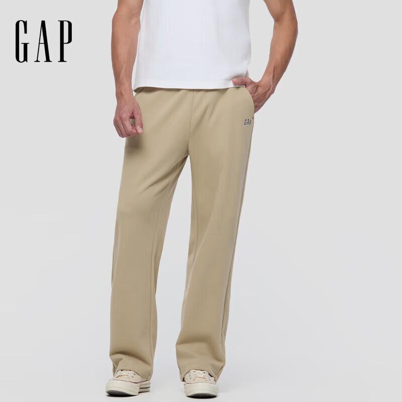 Gap Мужские флисовые спортивные штаны свободного кроя с прямыми штанинами и логотипом