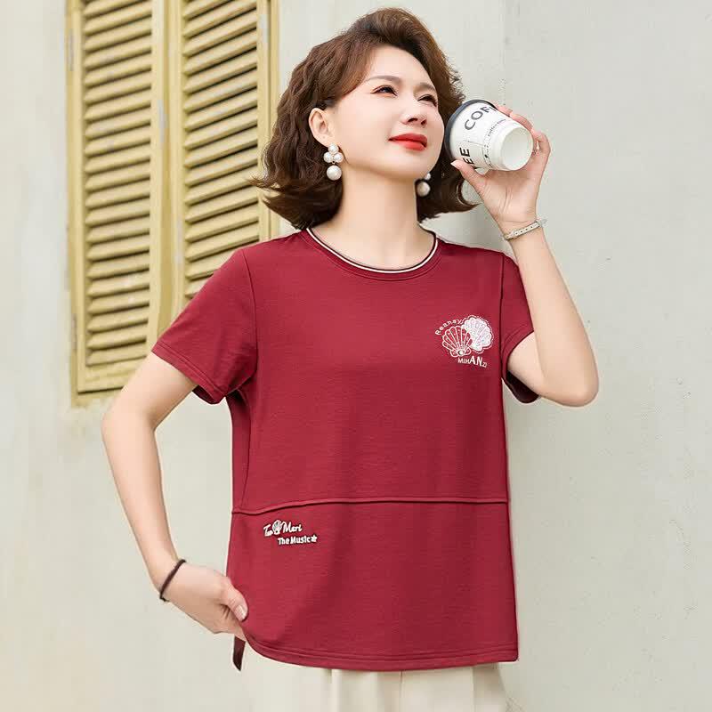 Paster Women's Summer Embroidered Casual Top