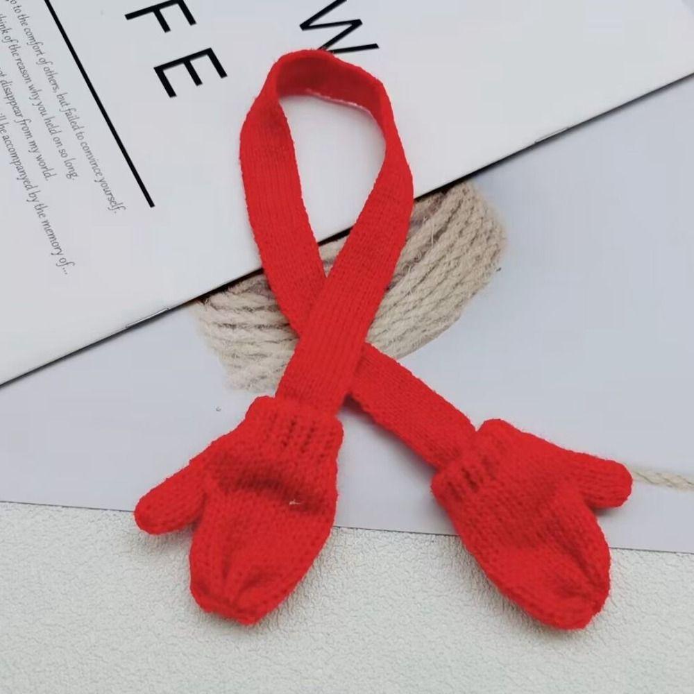 Мягкий кукольный шарф с перчатками Шарф на шею Шапочка для мини-кукол Милые зимние кукольные аксессуары Рождество