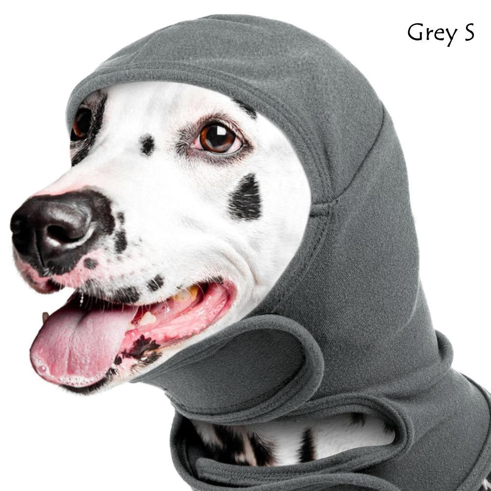 Solid Color Dog Calming Hoodie Adjustable Pet Head Ear Wrap New Warm Head Wrap with Ears Cover