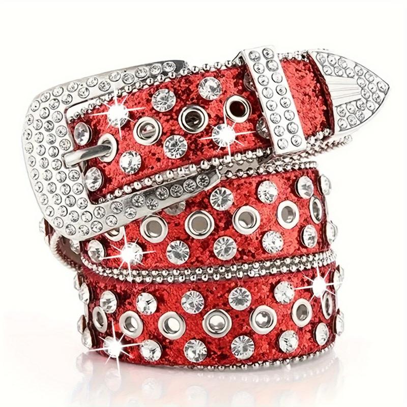 Ремни в стиле хип-хоп со стразами Y2K, модные однотонные блестящие ремни из искусственной кожи, ковбойские джинсы для девушек, ремень для женщин и девочек