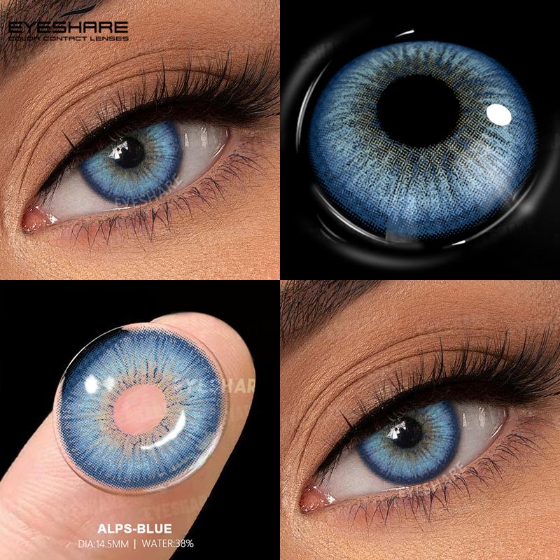 Eyeshare Голубые цветные контактные линзы Натуральные коричневые линзы для макияжа глаз Серые линзы Корейские мягкие линзы Ежегодная косметика для женщин