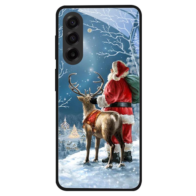 Закаленное стекло в рождественском стиле для Samsung Galaxy S24 S22 S21 S23 S25 Ultra Fe Ударопрочный чехол S25FE S25 Edge Shell Coque