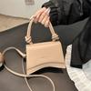 Women's Simple Temperament Commuter Solid Color Handbag 2025 Autumn New Foreign Style Fashion Shoulder Messenger Small Square Bag