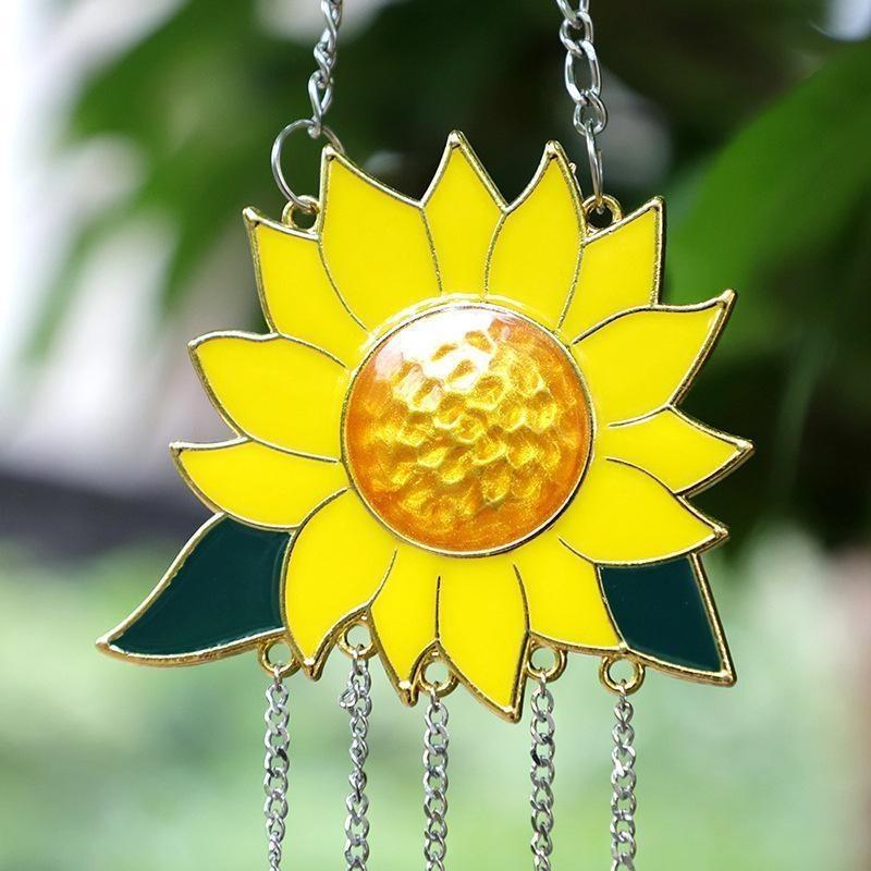 Sunflower Wind Chimes Pendant Metal Window Windchimes Hanging Ornaments Home Outdoor Yard Garden Decoration