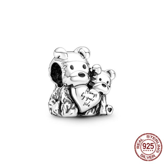 Очаровательная бусина подходит для оригинального браслета/серьг/ожерелья из стерлингового серебра 925 пробы, ювелирное украшение в виде гриба Нини, кролика, мудрой совы, лисы