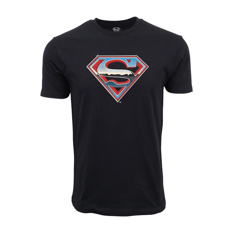 Superman's Vintage Logo Black Graphic Unisex T-Shirt